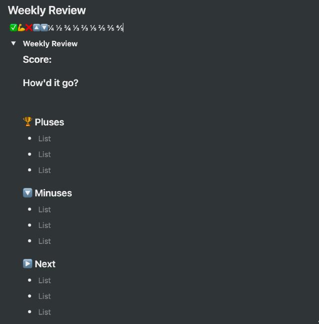 Weekly Review template
