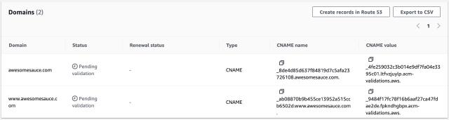 Amazon certificate manager request Amazon certificate manager request