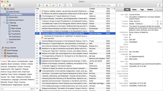 Zotero screen shot Zotero screen shot