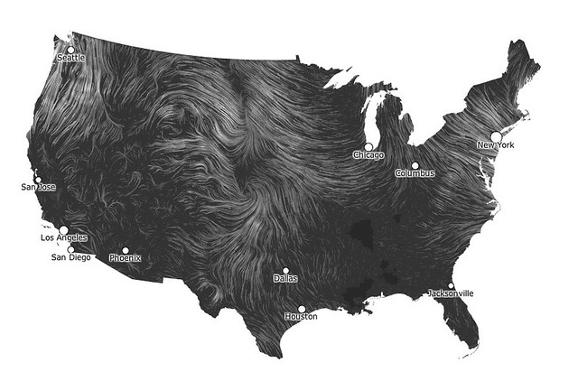 Live wind map visualization